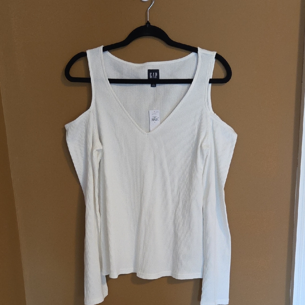 GAP Women's Cream Cold Shoulder Blouse